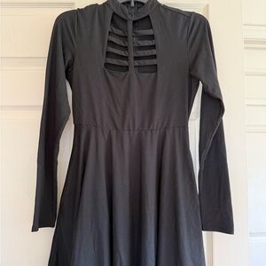 Hot Topic Black Long Sleeve Cut-Out Dress With Pockets